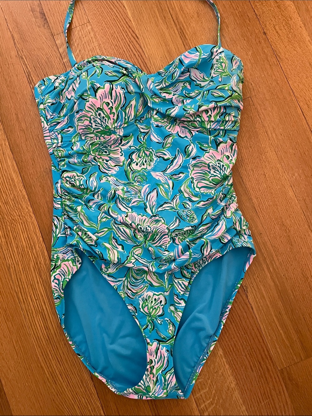 LILLY PULITZER Floral One-Piece Swimsuit  14 EUC